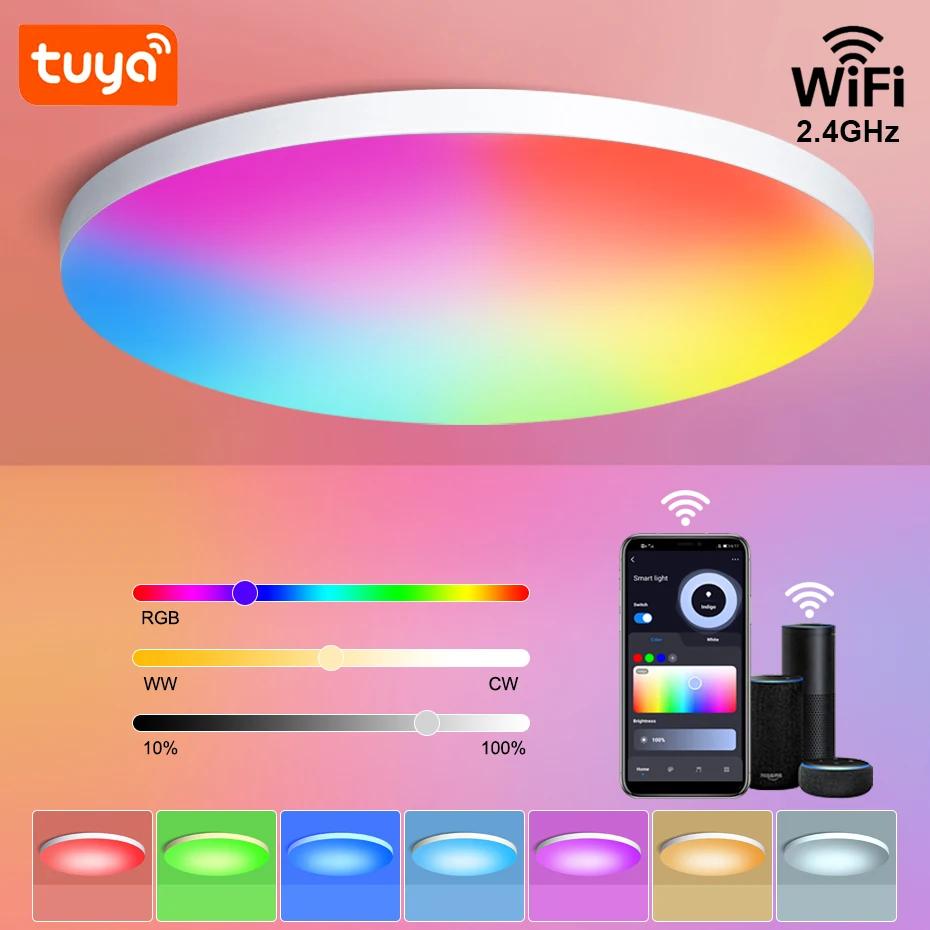 Tuya WIFI LED õ , RGB ȭƮ,  LED ٿƮ, Ʈ ǥ   LED , ˷  , 40W, 220V